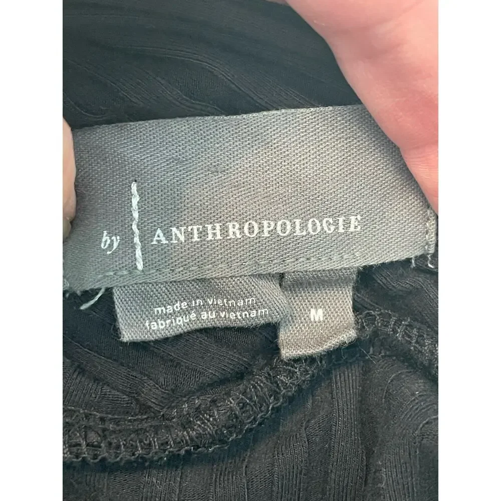 Anthropologie black knit ribbed  halter top Medium - Picture 7 of 9